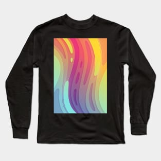 Rainbow stream | Fluid acid contemporary design Long Sleeve T-Shirt